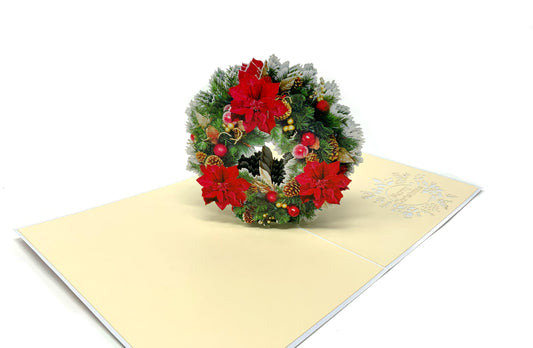 &quot;Winter Elegance: A Festive Christmas Wreath Adorns the Cover, Inviting Warmth and Joy to Your Holiday Greeting Card.&quot;