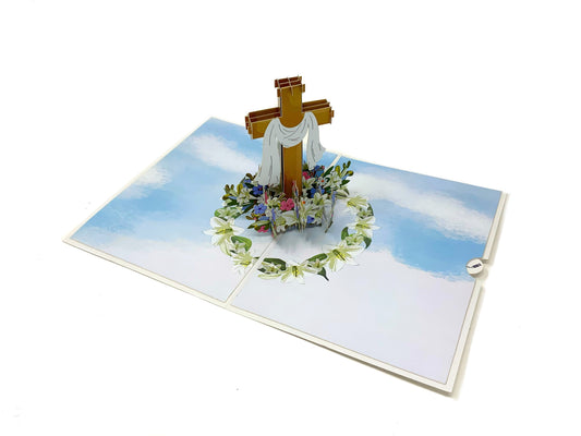 Personalised Pop Up Greeting card, 3D Christian Cross Easter Card, Cards, Christian Cards, Sympathy Cards, Religious Cards, laser cut